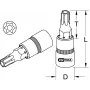 KS Tools 911.1375 Bussola con inserto a bit da 1/2 pollice TX con foro frontale, TB40