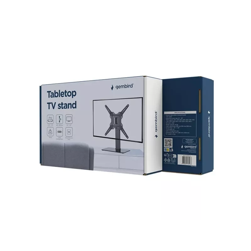 Supporto TV da tavolo Gembird TVS-D55S-01 (girevole), 23 - 55, nero