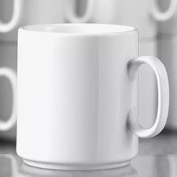 Esmeyer Diane 402-316 tazza da caffè in porcellana 280 ml, bianca, set da 6