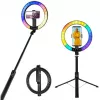 LogiLink Ring light per smartphone con treppiede selfie stick, DM 20cm (AA0156)
