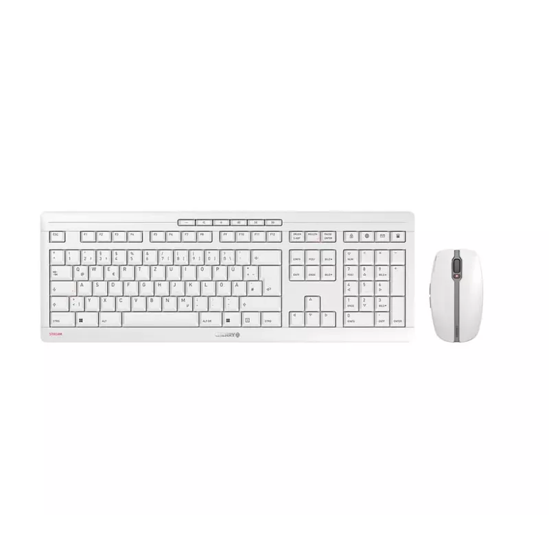 Tastiera CHERRY Stream Desktop Recharge mouse inclusi universale RF wireless QWERTZ tedesco grigio