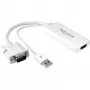 Delock - Adattatore video / audio - USB, 15 pin D-Sub (DB-15) maschio a HDMI femmina - 25cm - bianco (62460)