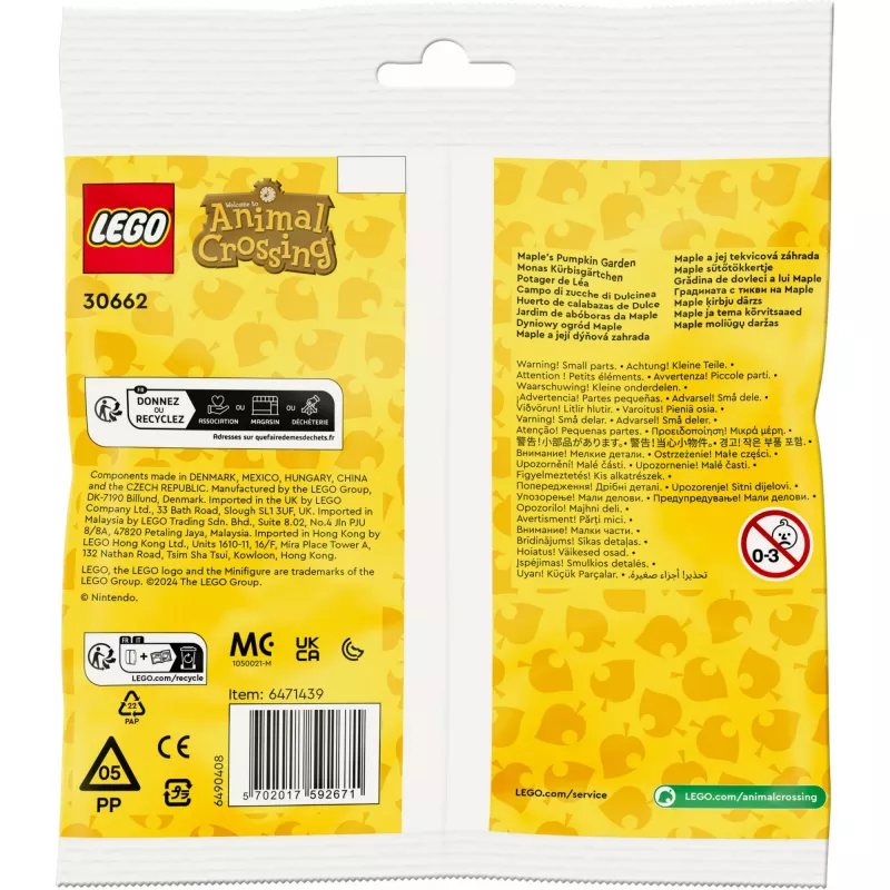 30662 Animal Crossing Monas Pumpkin Garden, giocattolo da costruzione Polybag