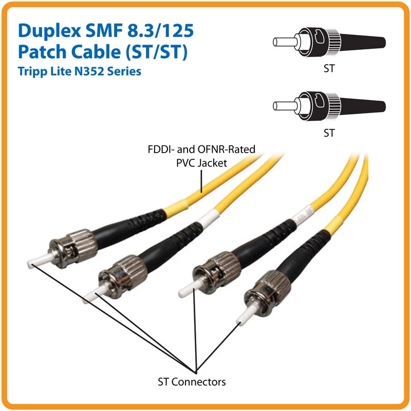 Cavo patch in fibra ottica duplex monomodale 9/125 Eaton Tripp Lite Series (ST/ST)