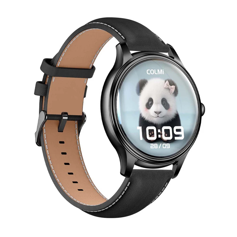 Smartwatch Colmi L28 con cinturino in silicone nero e pelle nero
