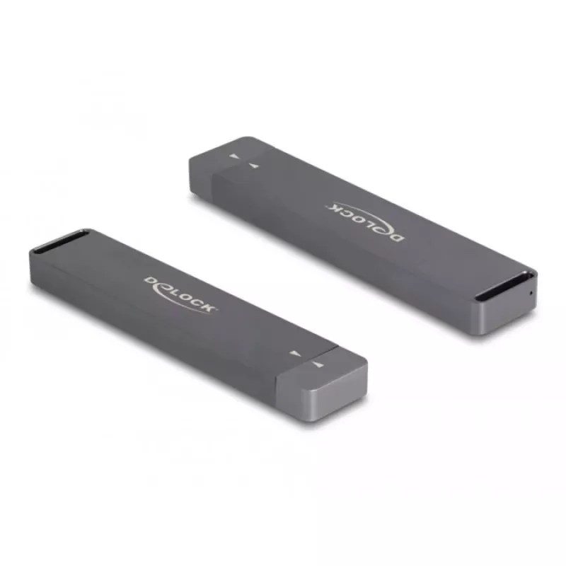 Delock - case per memoria - case esterno per SSD M.2 NVME PCIe o SSD SATA con connettore maschio USB 10 Gbps Type-A - M.2 - scheda M.2 NVMe / SATA 6Gb/s - USB