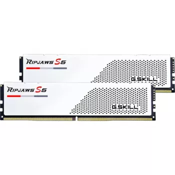 DIMM 64 GB DDR5-6000 (2x 32 GB) Dual-Kit, memoria RAM bianca, F5-6000J3040G32GX2-RS5W, Ripjaws S5, INTEL XMP