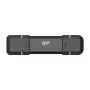 Silicon Power DS72 SSD portatile a chiavetta da 250 GB, USB 3.2 Gen 2, USB-A/USB-C, nero