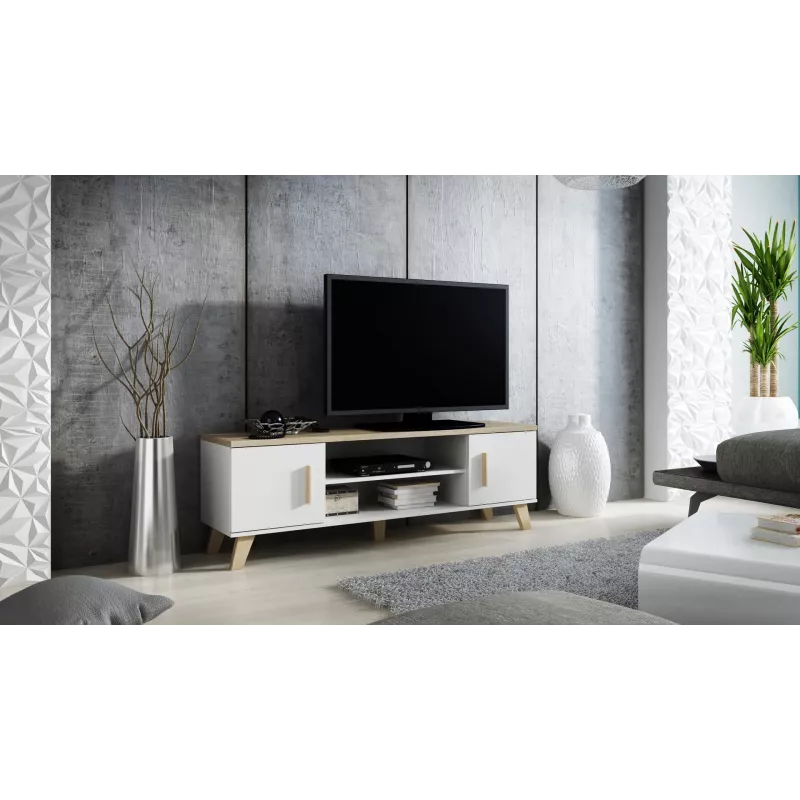Cama supporto TV LOTTA 160 2D2K bianco/sonoma