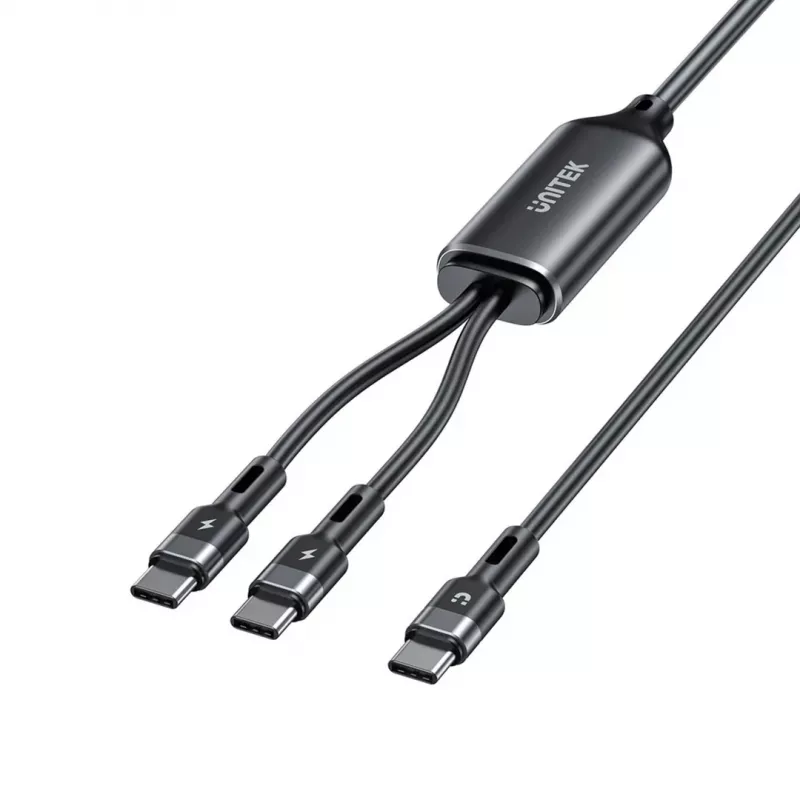 Cavo USB-C 2-in-1 Unitek C14146ABK01 1,8 m, USB-C a USB-C, 100 W PD, nero