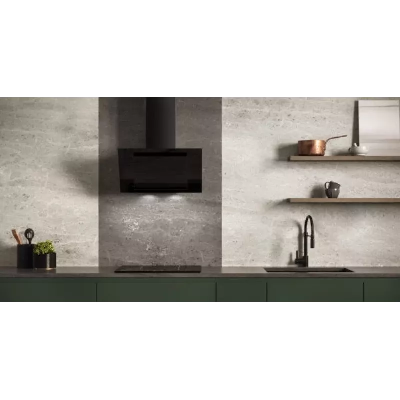 Cappa a parete verticale Eco Duo vetro nero