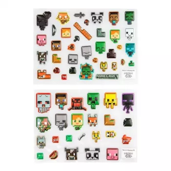 Adesivi decorativi gonfiati per dispositivi Paladone Minecraft Puffy Gadget Decals PP13218MCF