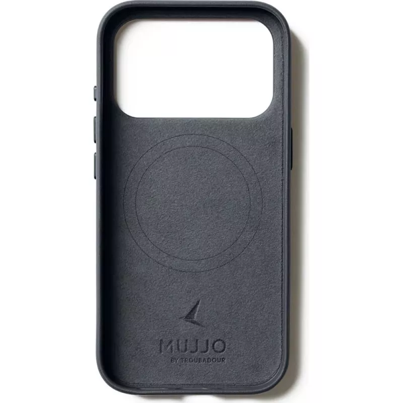 Mujjo Full Leather Case MagSafe custodia per iPhone 17 Pro grigio