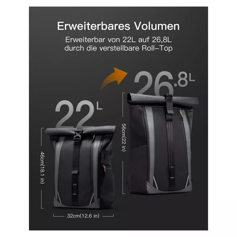 inateck zaino per notebook 15,6 BP01009 nero 22-26,8 L