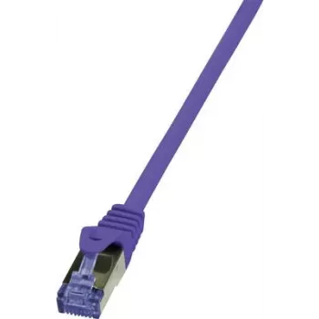 LogiLink CQ303VS cavo di rete RJ45, cavo patch CAT 6a S/FTP 1,00 m viola ignifugo, senza alogeni