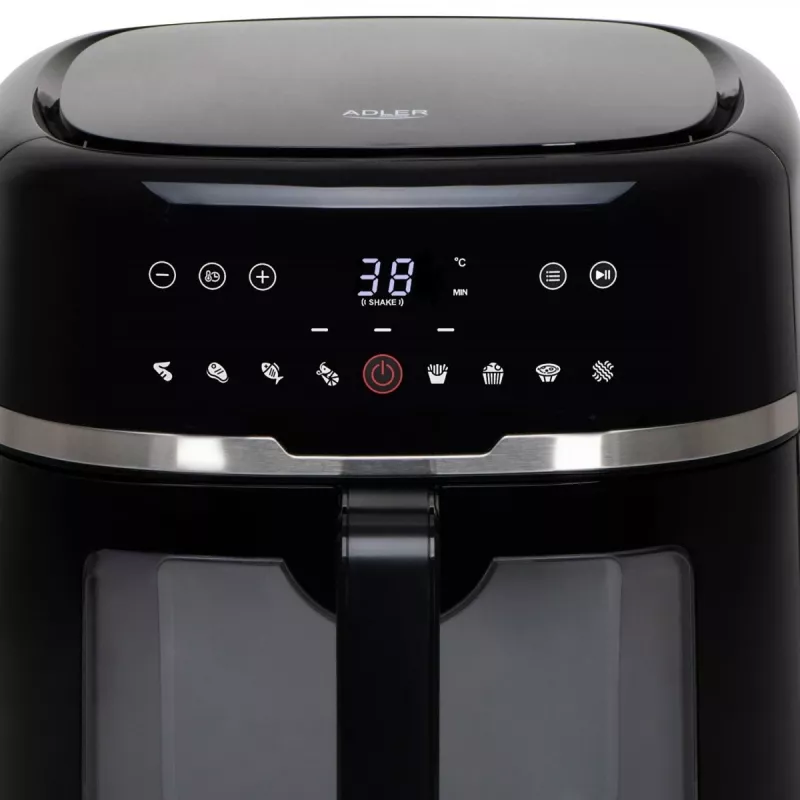 Adler AD 6318 friggitrice ad aria, 8 l, 2500 W, display LCD, 9 programmi, nera