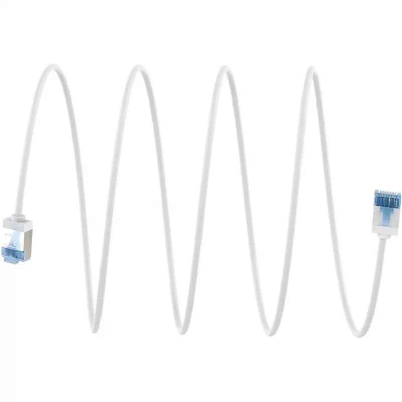 Goobay Cavo patch CAT 6A ultra-flessibile sottile U/UTP bianco - connettore extra-corto (74285)