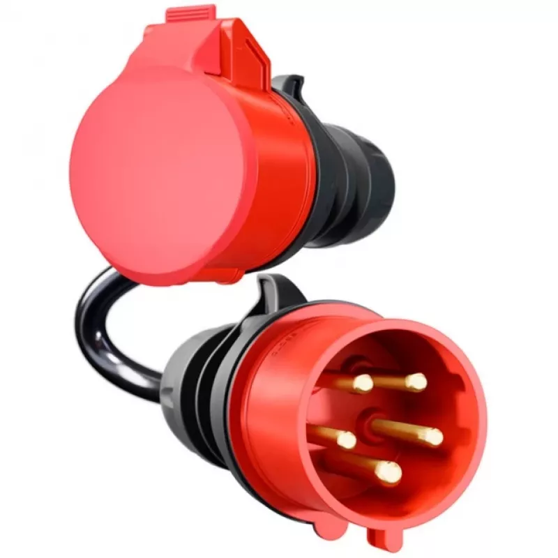 Adattatore per Gemini flex 11 kW, CEE rossa trifase 16A > CEE rossa 32A (nero, 30 cm)