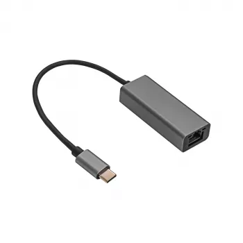 Adattatore Akyga AK-AD-65 da USB-C a Ethernet Gigabit, RJ45, 15 cm, argento