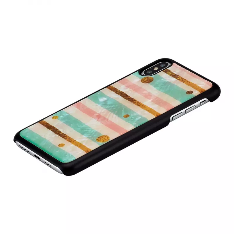 Custodia protettiva per smartphone iKins per iPhone XS Max — Pop Mint nero, guscio rigido con bordi rialzati