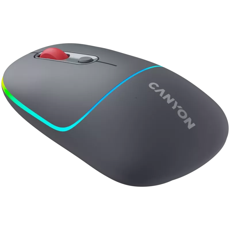Canyon MW-22 2in1 Mouse wireless RGB - Grigio - Bluetooth/RF - 1.600 dpi - ricaricabile