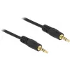 DeLOCK - Cavo audio - 28 AWG - mini jack 3,5 mm, 4 poli (M) - mini jack 3,5 mm, 4 poli (M) - 5,0 m - schermato - nero (83438)