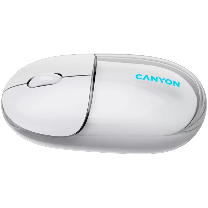 Mouse CANYON OnClick 24 BT/ wireless trasparente/bianco