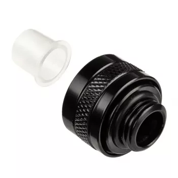 Raccordo Alphacool 17471 — ottone nero, Ø22 mm, altezza 20 mm