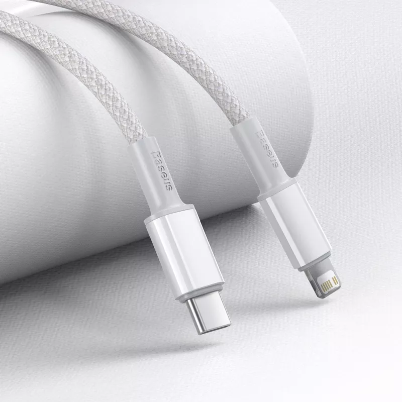 Cavo USB-C a Lightning Baseus High Density intrecciato, 20W, PD, 2m (bianco)