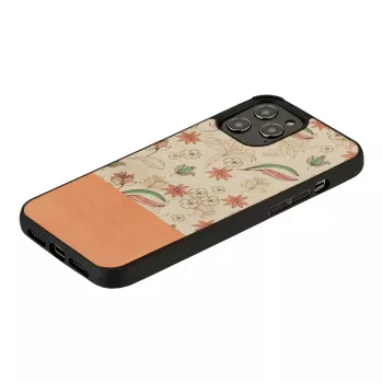 Custodia protettiva man and wood per iPhone 12 Pro Max – fiore rosa su nero