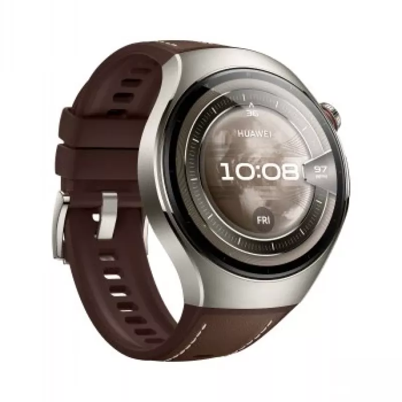 Huawei Watch 5 46 mm 55020EVY smartwatch, AMOLED da 1,5 pollici 466x466, GPS, NFC, 4G LTE, titanio, argento/marrone