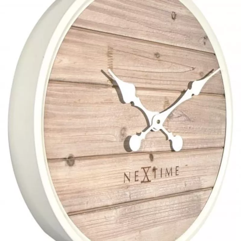 NeXtime orologio 3134wi Plank, Ø50 cm, da parete, bianco