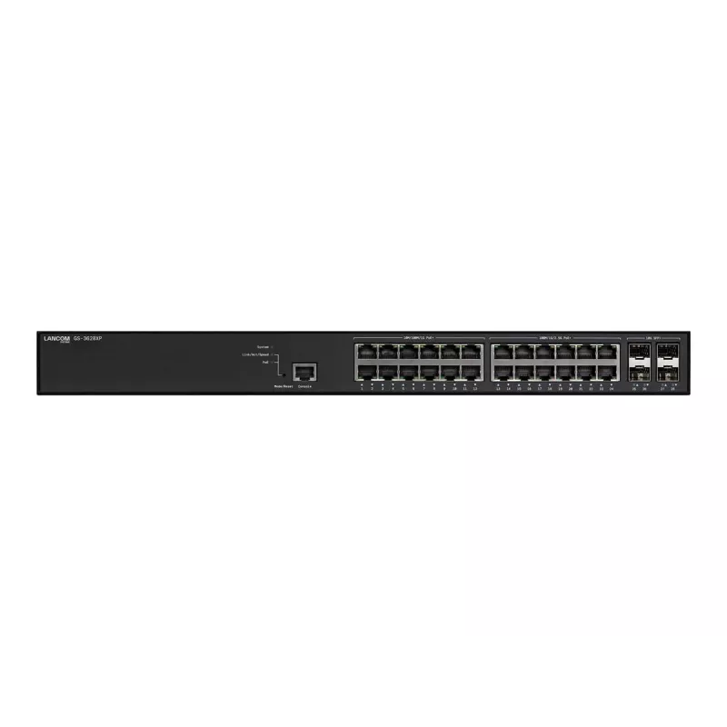 Switch managed LANCOM GS-3628XP, 24× porte 2,5G RJ-45, PoE, L2/L3, rackmount 1U