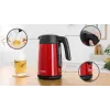 Bollitore elettrico Bosch TWK7L464 – capacità 1,7 L, 2400 W, rosso, corpo in plastica