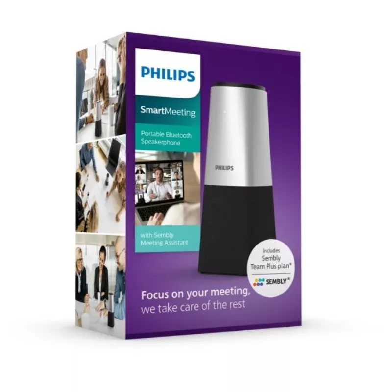 Philips PSE0540 Smart Meeting microfono per conferenze portatile, USB-C, nero/argento