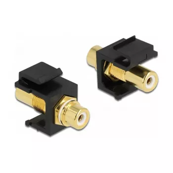 Modulo Keystone DeLOCK 86746 piatto nero connettore femmina RCA