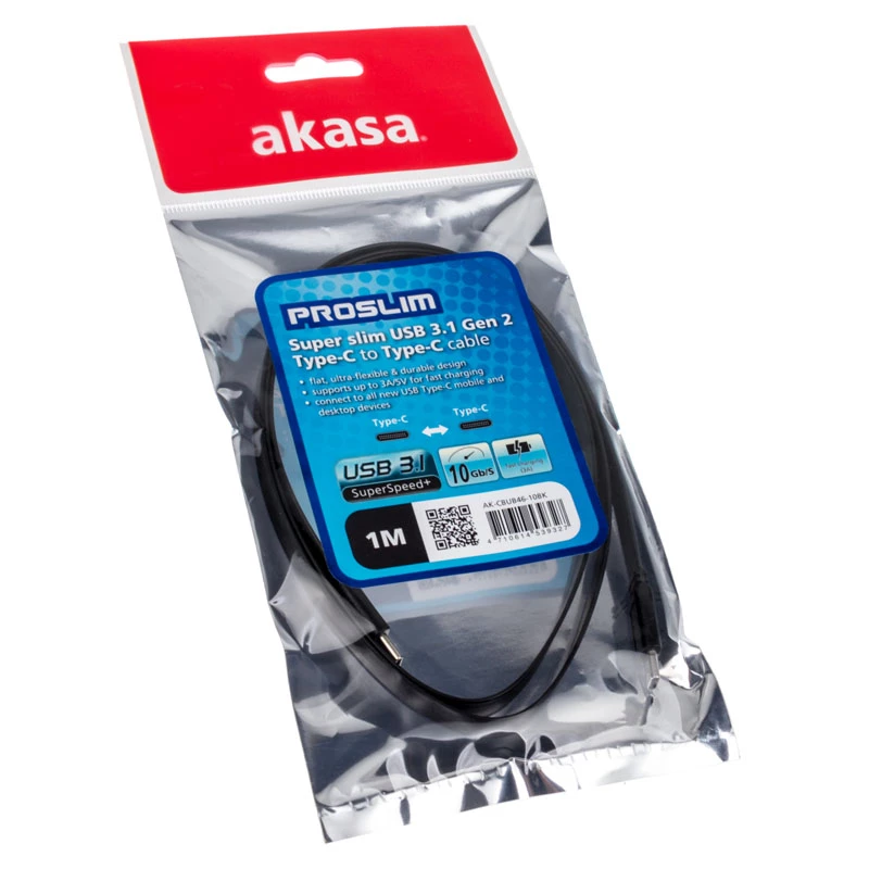 Cavo USB Akasa AK-CBUB46-10BK USB 3.2 Gen 2 1 m nero