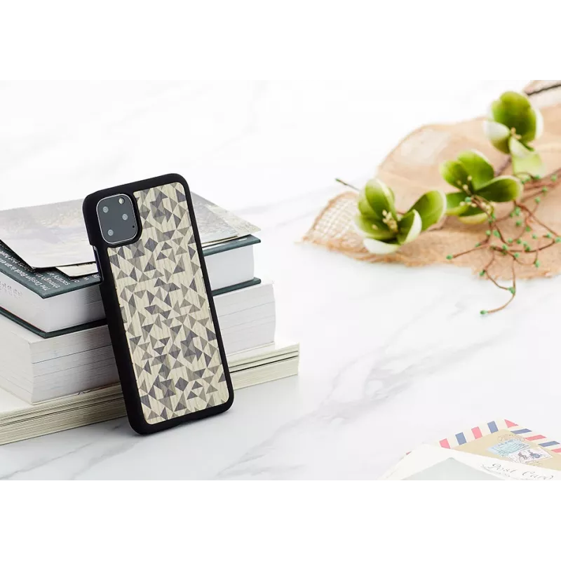 Custodia per cellulare Man and Wood per iPhone 11 Pro Max – design mono triangolo nero