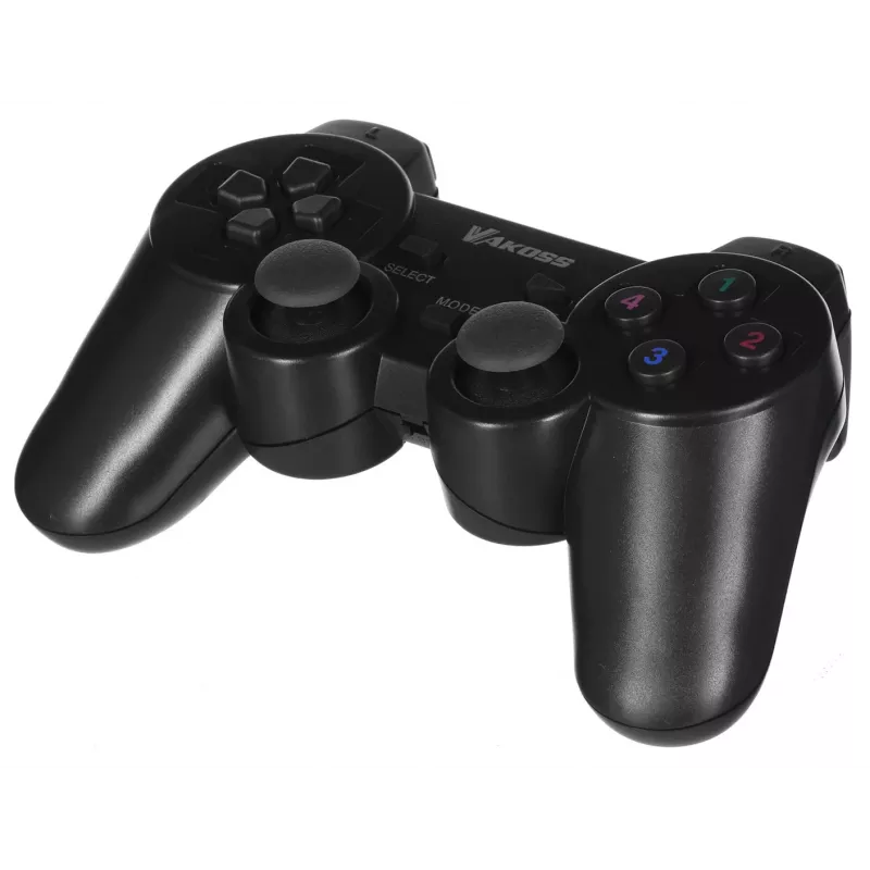 VAKOSS GP-4705BK gamepad wireless USB, PC/PS3, vibrazione dual shock, analogico/digitale, nero