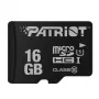 Scheda di memoria MicroSDHC PATRIOT PSF16GMDC10 — 16 GB, Class 10, UHS-I (U1), 80 MB/s, nero
