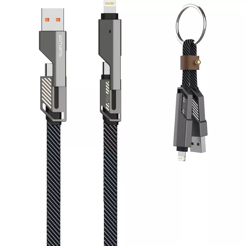 4smarts Cavo USB-C ComboCord Flat 240W+ portachiavi - cavo - digitale/dati