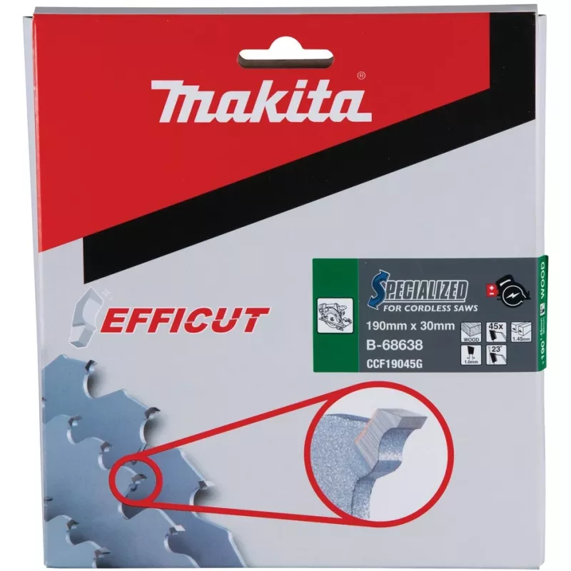 Makita Efficut - lama circolare - per legno, metallo - 190 mm - 45 denti (B-68638)