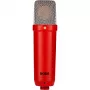 Microfono a condensatore da studio RØDE NT1 Signature Red — cardioide, 20–20000 Hz, sensibilità -32 dB, XLR (3 poli), 313 g
