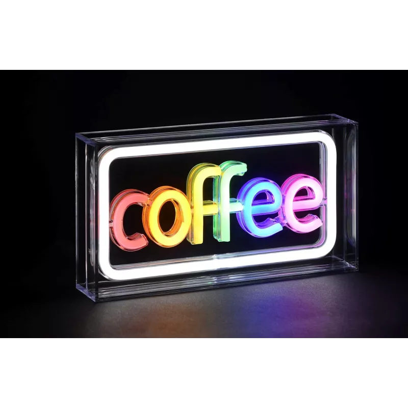 Insegna luminosa LED neon ActiveJet AJE-NEON COFFEE, multicolore, USB 5V, montaggio a parete, telaio in plastica AS