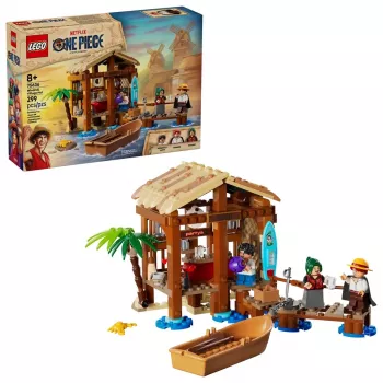Set da costruzione LEGO One Piece 75636 capanna del villaggio del mulino a vento, 299 pezzi, 3 minifigure, 8+ anni