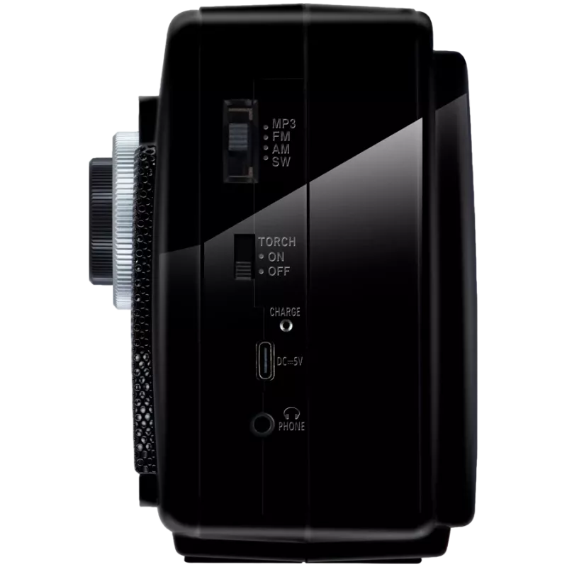 Altoparlante SVEN SRP-155, nero (3W, Bluetooth, FM/AM/SW, USB, microSD, torcia, batteria ricaricabile)