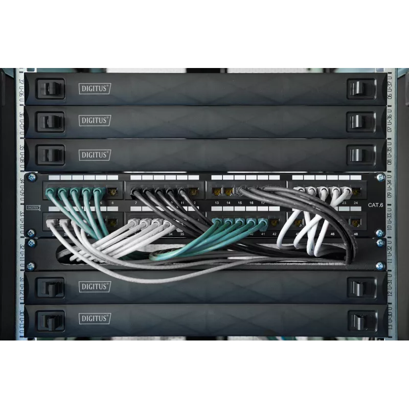 Modulo Keystone Digitus Cat. 6A, schermato, con gestione cavi intelligente, 48 pz.