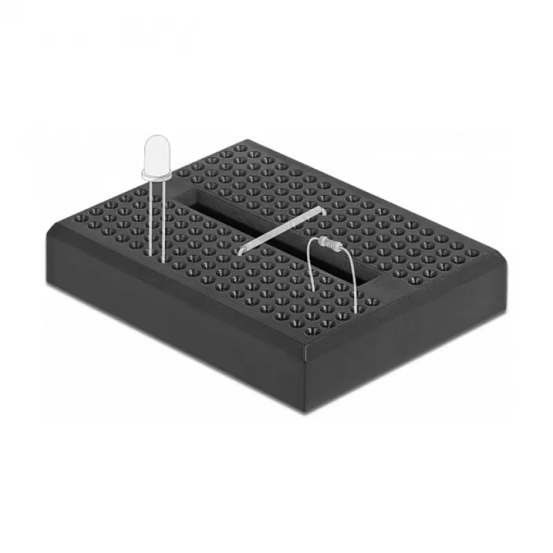 DeLOCK 18317 mini basetta sperimentale, 170 contatti, plastica, nera