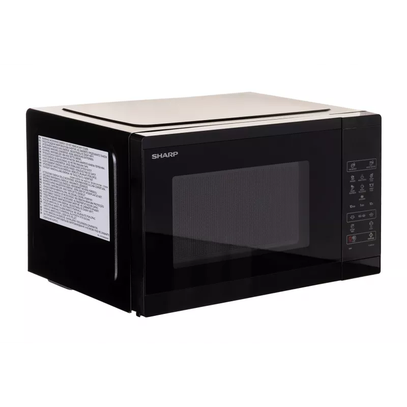 Microonde Sharp YC-MS252AE-B, a libera installazione 25 L, 900 W, comandi touch, 11 livelli di potenza, sicurezza bambini, funzione ECO, nero