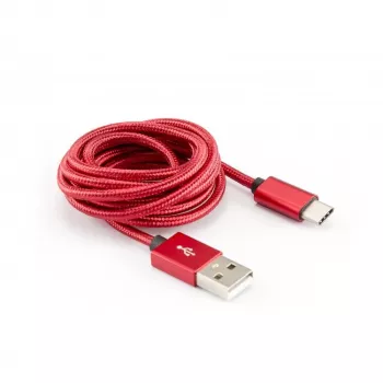 Sbox USB->Type-C M/M 1,5m CTYPE-1.5R rosso fragola